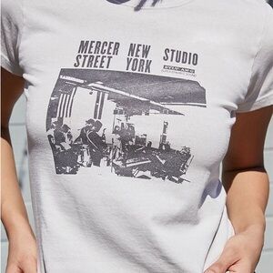 PacSun White Graphic Tee with Black Print